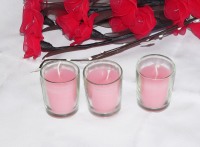 Soft Pink Votive in Clear Glass Holder - Small - BULK Buy